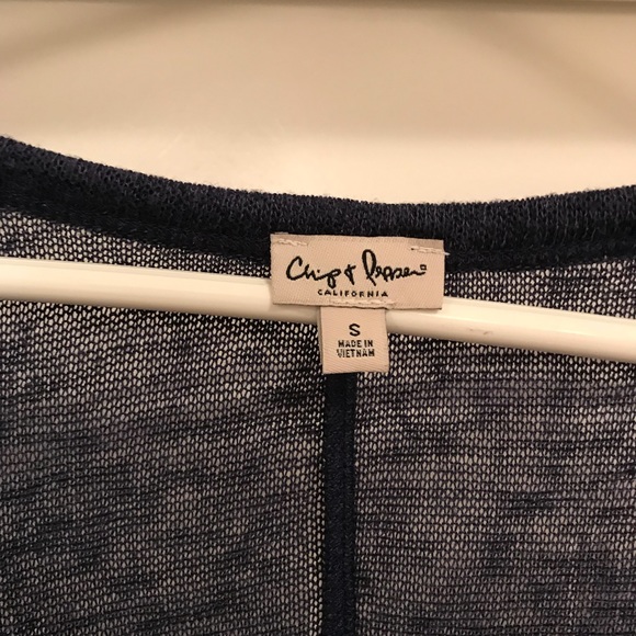 belk Sweaters Chip Pepper Navy And White Lace Sweatertop Poshmark